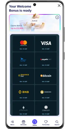 Deposit methods no id slots UK site