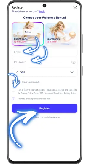 How to register slots no id needed UK two fields